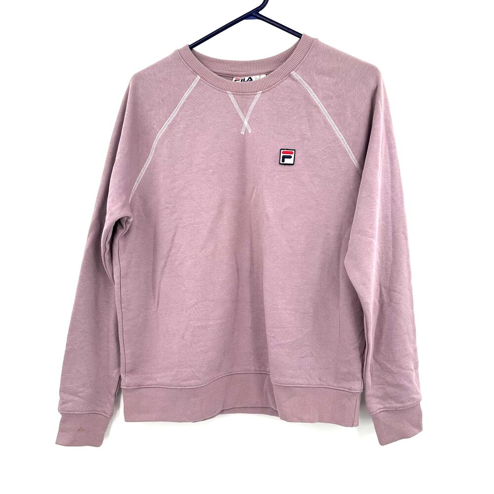 Fila Size‎ Medium Sweater Dusty Pink Crew Neck Pullover Preppy Casual Winter